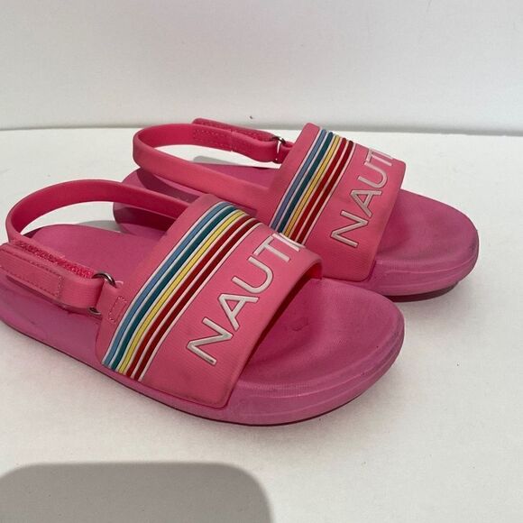 Nautica Girls Slip-On Sling Back Pink Slides Sandals Size 9 - Picture 2 of 8